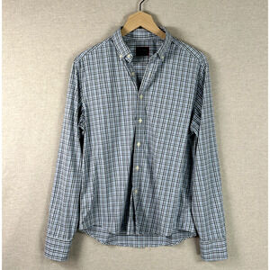 UNTUCKit Mens Plaid Button Up Shirt Size Small Blue Long Sleeve Collared Preppy